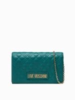 Luxurious Green Leather Crossbody Bag – LOVE MOSCHINO Smart Daily with Gold Accents for Women